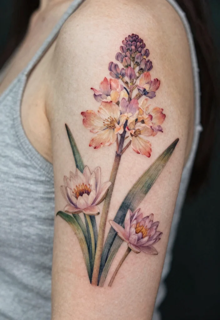 14 July Birth Flower Tattoo Ideas: Larkspur and Water Lilies 159 14 July Birth Flower Tattoo Ideas Larkspur and Water Lilies Conclusion 0