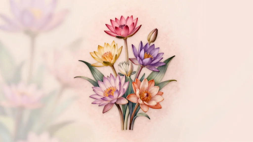 14 July Birth Flower Tattoo Ideas: Larkspur and Water Lilies