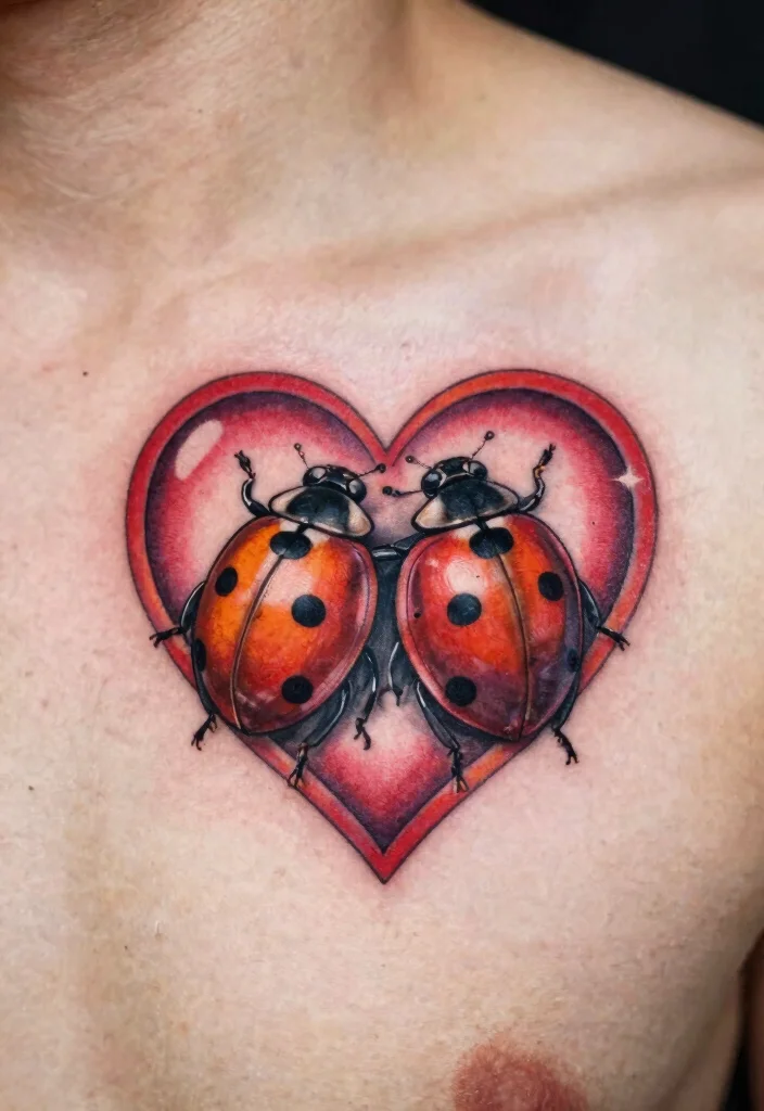 14 Ladybug Tattoo Ideas With Cute And Symbolic Designs 144 14 Ladybug Tattoo Ideas With Cute And Symbolic Designs 14. Ladybug in a Heart Tattoo 0