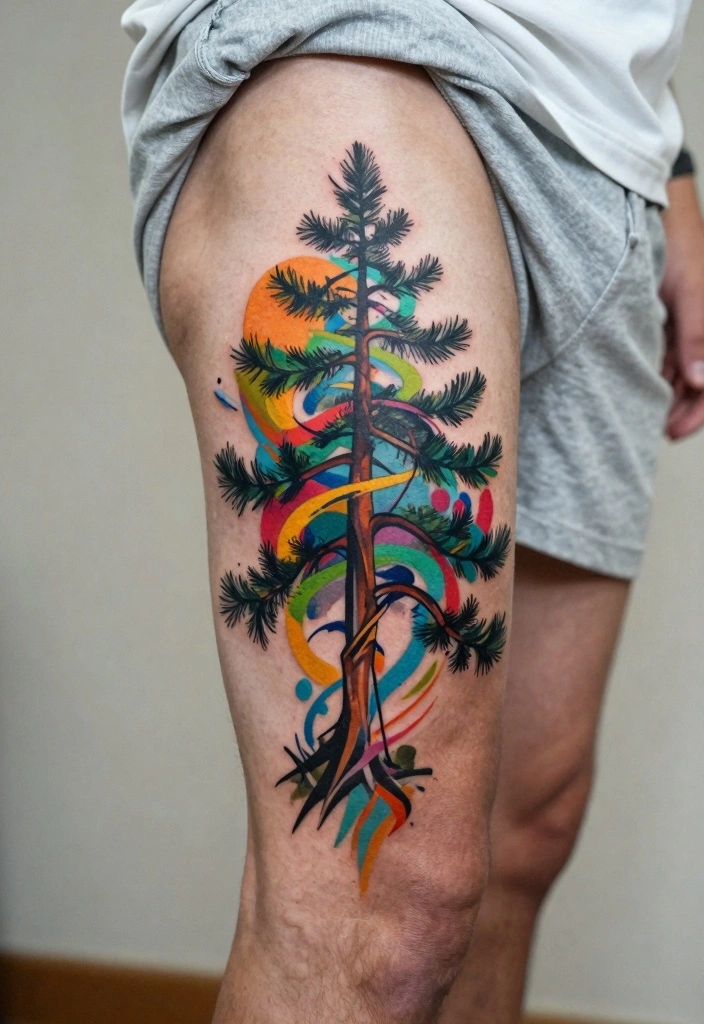 14 Pine Tree Tattoo Ideas for Men: Strong, Simple, and Symbolic 100 14 Pine Tree Tattoo Ideas for Men Strong Simple and Symbolic 10. Abstract Pine Tree 0