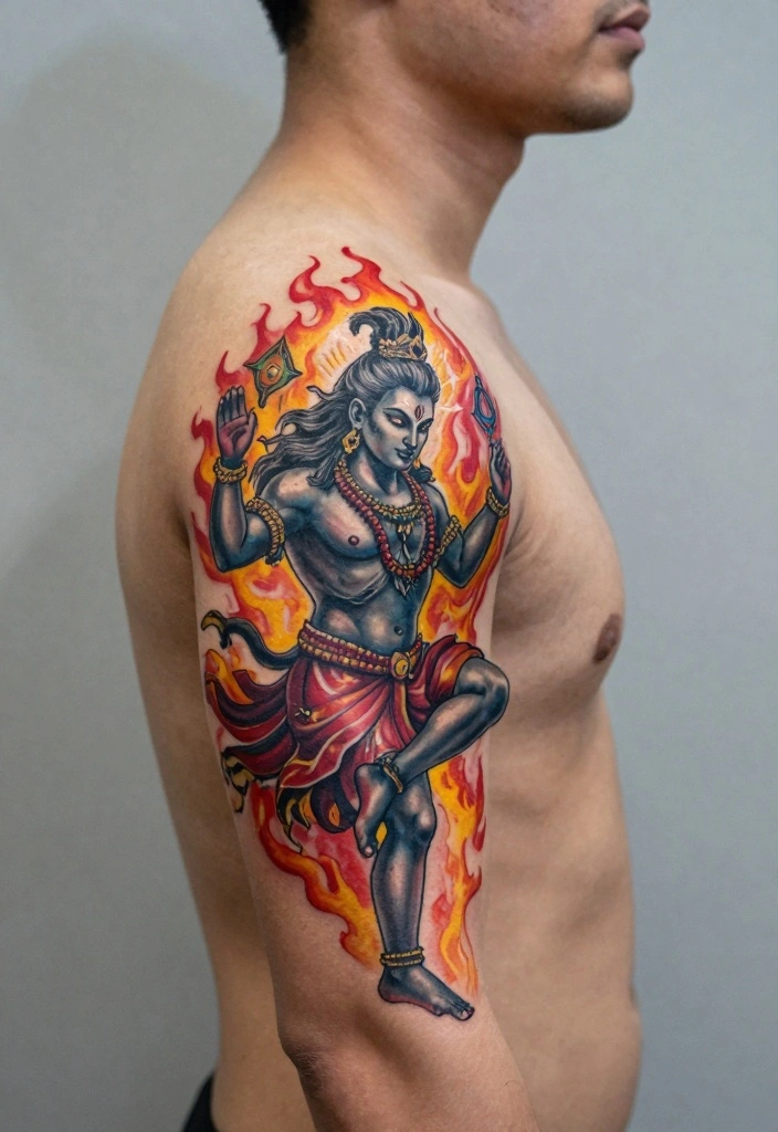 14 Shiva Arm Tattoo Design Ideas for Men: Spiritual and Powerful 23 14 Shiva Arm Tattoo Design Ideas for Men Spiritual and Powerful 3. Shiva in a Dance Pose 0