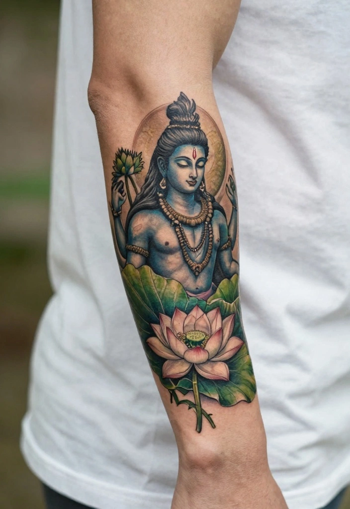 14 Shiva Arm Tattoo Design Ideas for Men: Spiritual and Powerful 34 14 Shiva Arm Tattoo Design Ideas for Men Spiritual and Powerful 4. Shiva with Nature Elements 0
