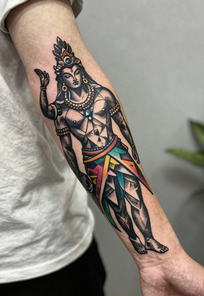 14 Shiva Arm Tattoo Design Ideas for Men: Spiritual and Powerful 80 14 Shiva Arm Tattoo Design Ideas for Men Spiritual and Powerful 8. Geometric Shiva Tattoo 0