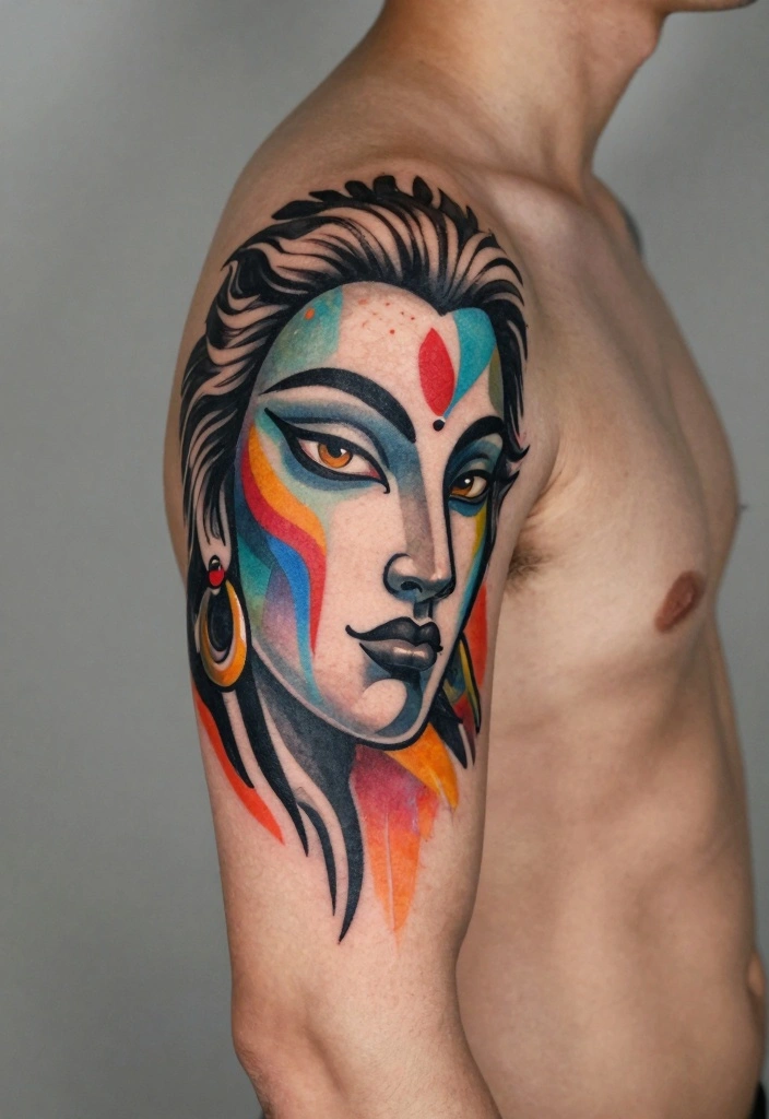 14 Shiva Arm Tattoo Design Ideas for Men: Spiritual and Powerful 91 14 Shiva Arm Tattoo Design Ideas for Men Spiritual and Powerful 9. Abstract Shiva Face 0