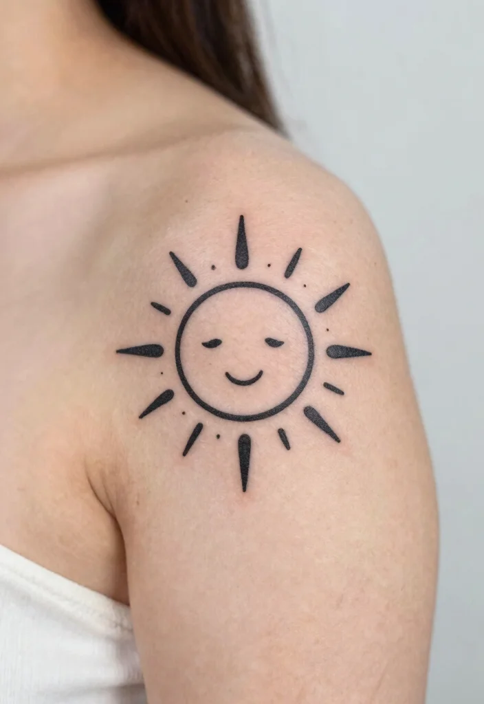 14 Simple Easy Tattoo Flash Art Ideas for Beginners 113 14 Simple Easy Tattoo Flash Art Ideas for Beginners 11. Sunlight Designs 0