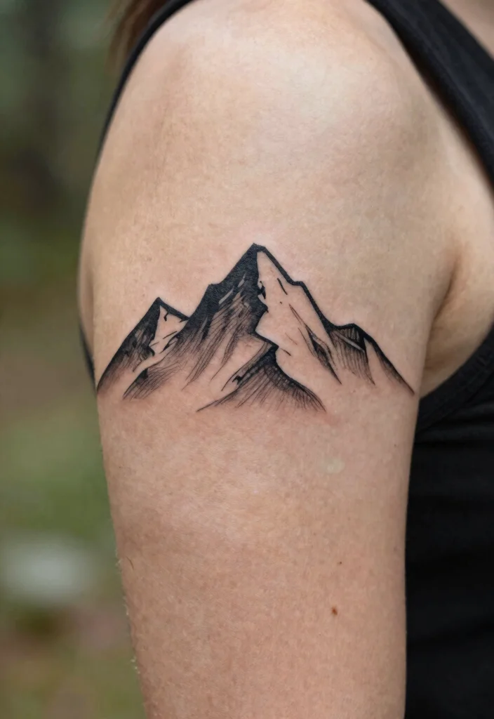 14 Simple Easy Tattoo Flash Art Ideas for Beginners 12 14 Simple Easy Tattoo Flash Art Ideas for Beginners 2. Minimalist Mountain 0