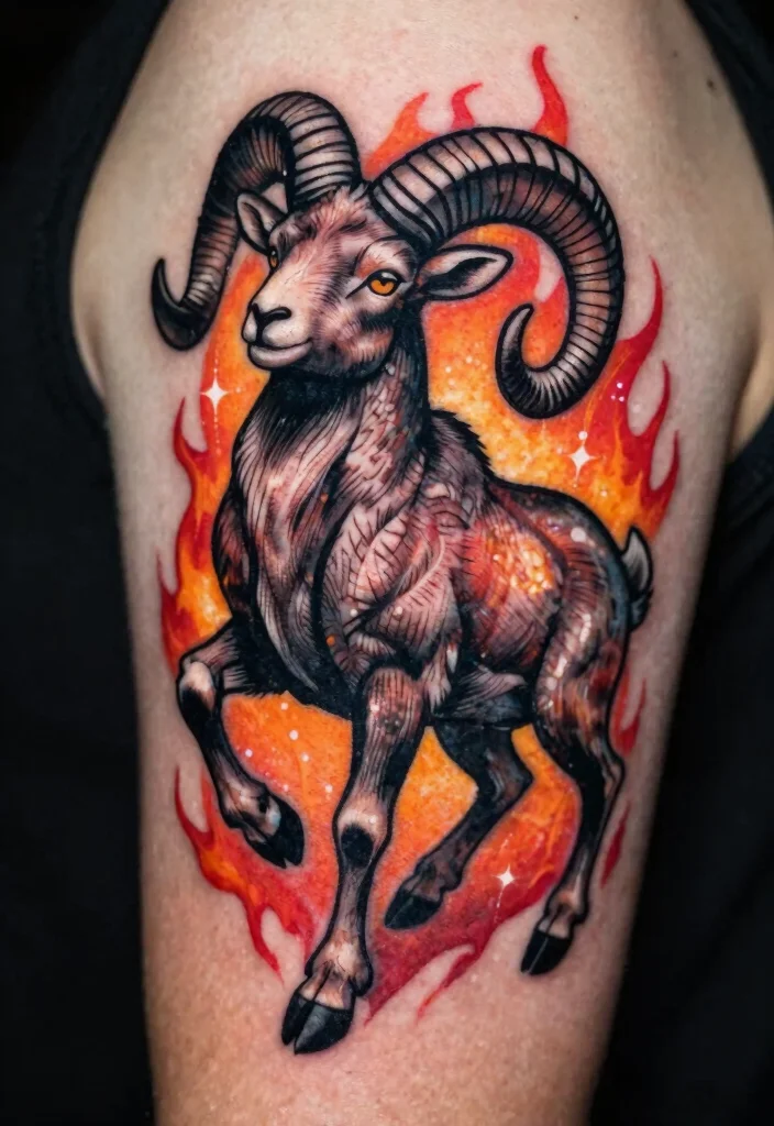 14 Star Sign Tattoo Ideas Based on Zodiac Meaning 1. Aries Bold Ram Tattoo 0
