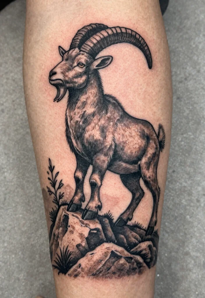 14 Star Sign Tattoo Ideas Based on Zodiac Meaning 10. Capricorn Ambitious Goat Tattoo 0