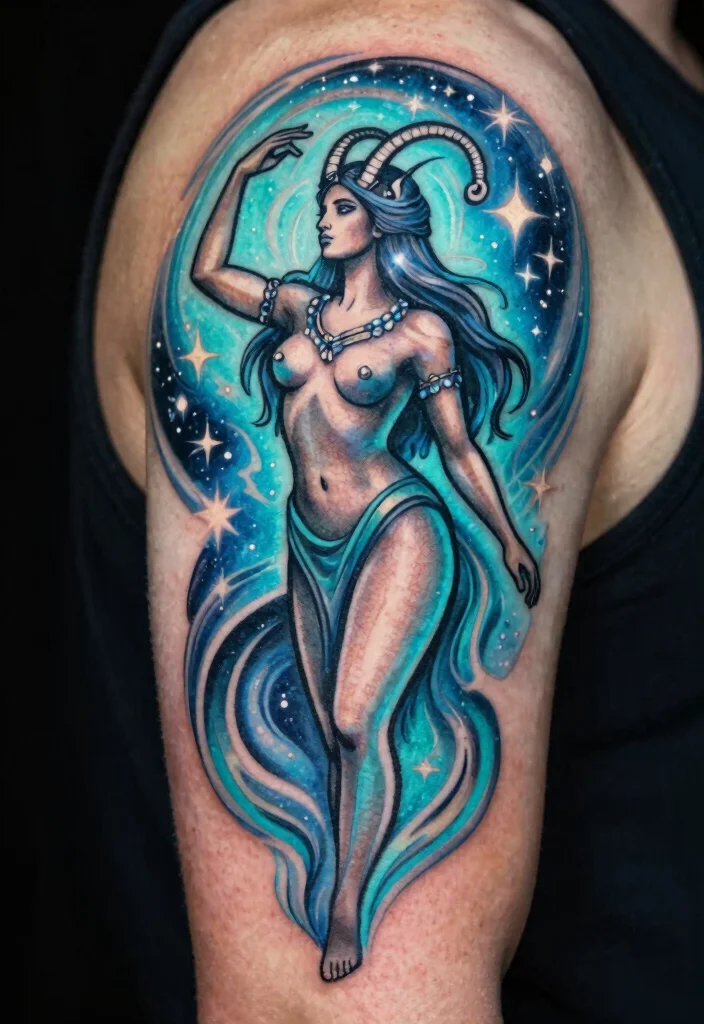 14 Star Sign Tattoo Ideas Based on Zodiac Meaning 11. Aquarius Innovative Water Bearer Tattoo 0