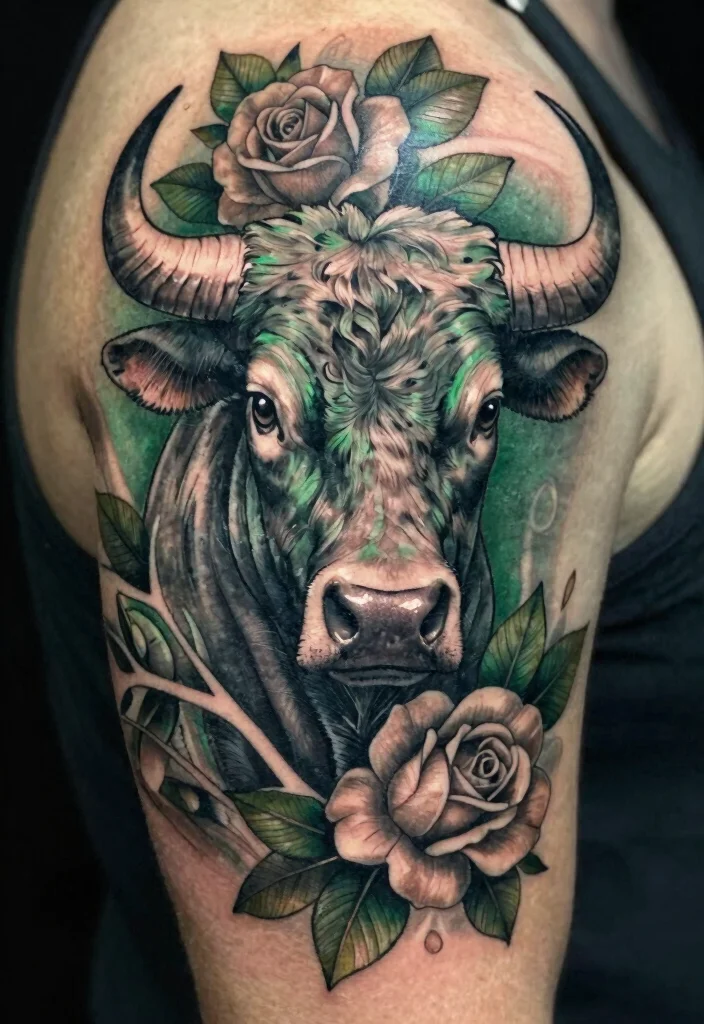 14 Star Sign Tattoo Ideas Based on Zodiac Meaning 2. Taurus Earthy Bull Design 0