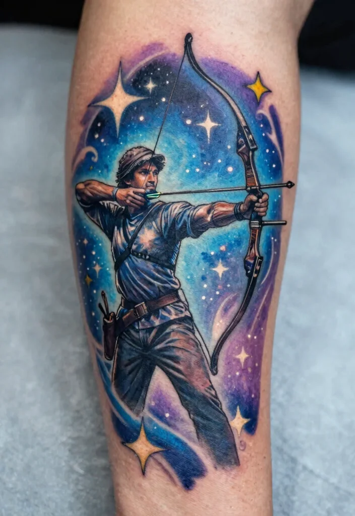 14 Star Sign Tattoo Ideas Based on Zodiac Meaning 9. Sagittarius Adventurous Archer Tattoo 0