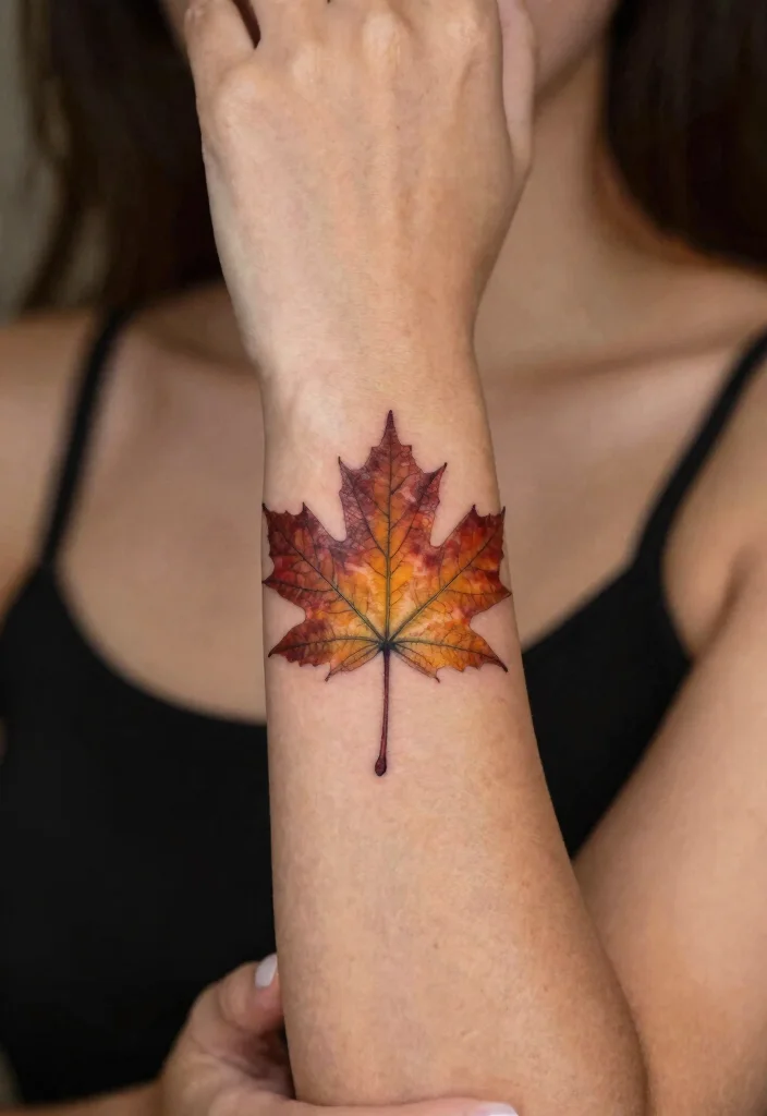 15 Elegant Wrist Band Tattoo Ideas for Women With Meaning 142 15 Elegant Wrist Band Tattoo Ideas for Women With Meaning 14. Maple Leaves 0