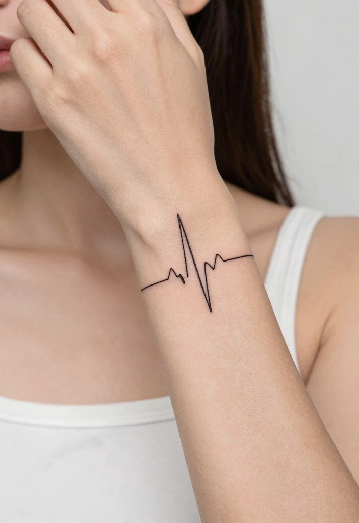 15 Elegant Wrist Band Tattoo Ideas for Women With Meaning 78 15 Elegant Wrist Band Tattoo Ideas for Women With Meaning 8. Heartbeat Line 0