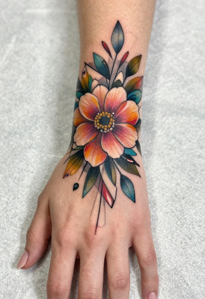 15 Female Hand Tattoo Ideas: Bold, Feminine, and Stylish 23 15 Female Hand Tattoo Ideas Bold Feminine and Stylish 3. Abstract Floral Design 0