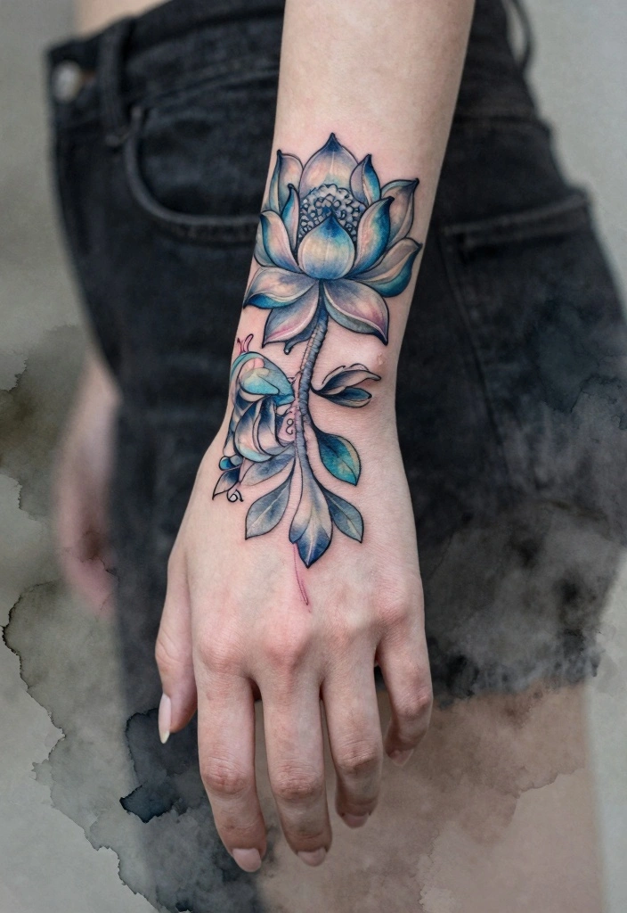 15 Female Hand Tattoo Ideas: Bold, Feminine, and Stylish 45 15 Female Hand Tattoo Ideas Bold Feminine and Stylish 5. Lotus Flower 0