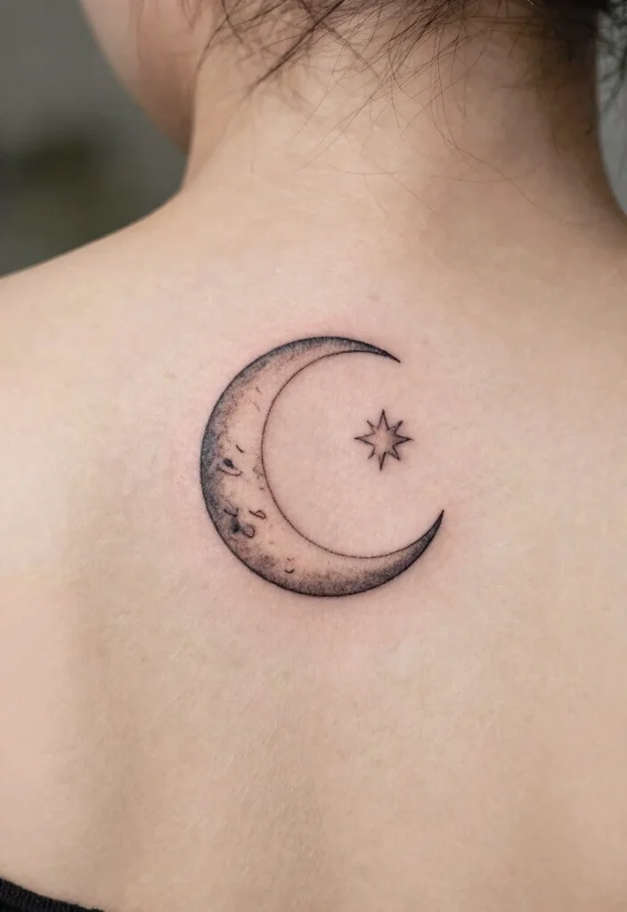 15 Small Star Tattoo Ideas Simple Cute And Timeless 67 15 Small Star Tattoo Ideas Simple Cute And Timeless 7. Crescent Moon with a Star 0