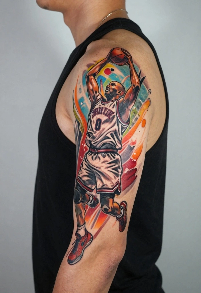 15 Upper Arm Half Sleeve Tattoo Ideas for Men Bold and Clean 137 15 Upper Arm Half Sleeve Tattoo Ideas for Men Bold and Clean 13. Sports Inspired Tattoos 0