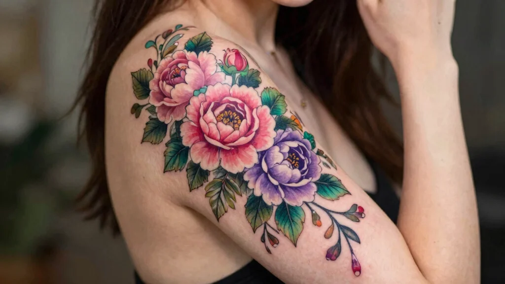 15 Women’s Upper Arm Half Sleeve Tattoo Ideas Elegant and Bold
