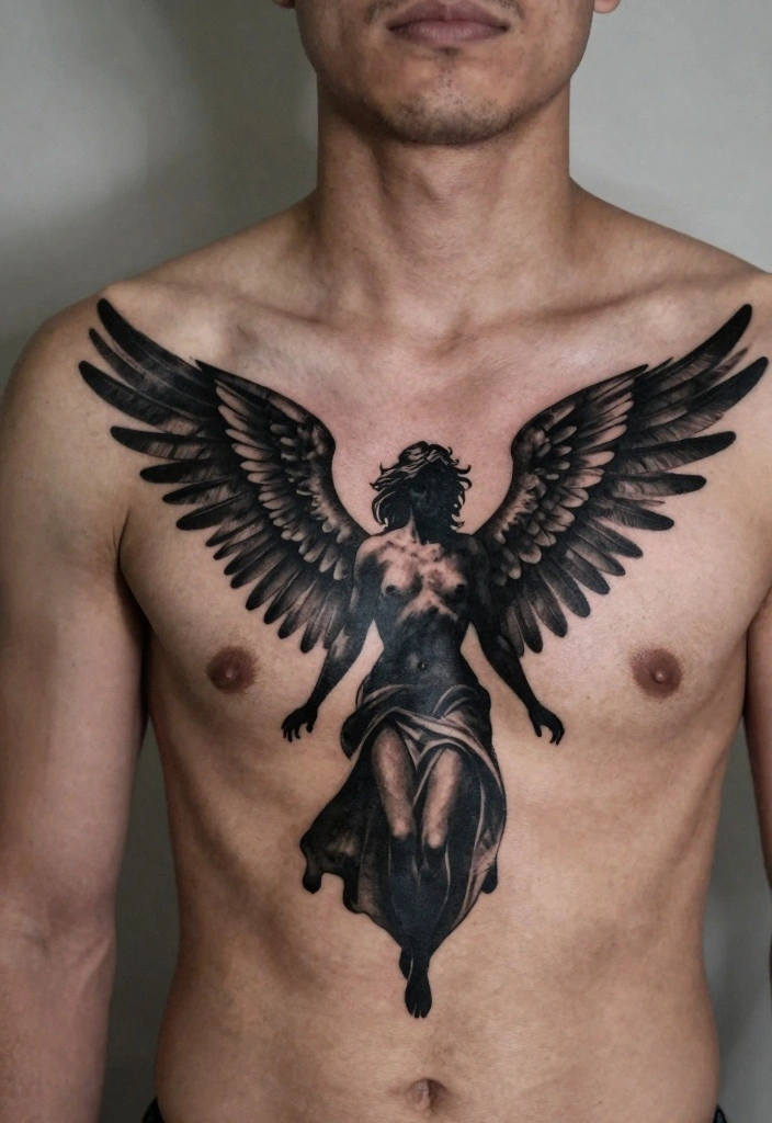 16 Angel Tattoo Design Ideas for Men Strong and Meaningful 16. Angel of Death 0