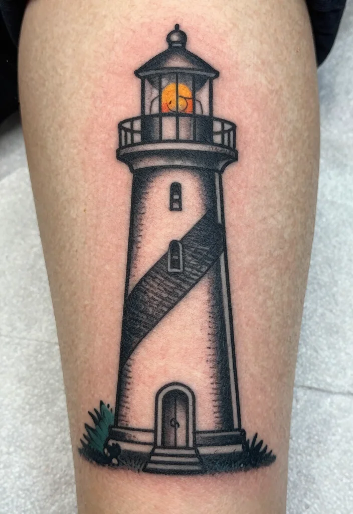 16 Black and White Traditional Tattoo Flash Ideas Classic Style 113 16 Black and White Traditional Tattoo Flash Ideas Classic Style 11. Lighthouse 0