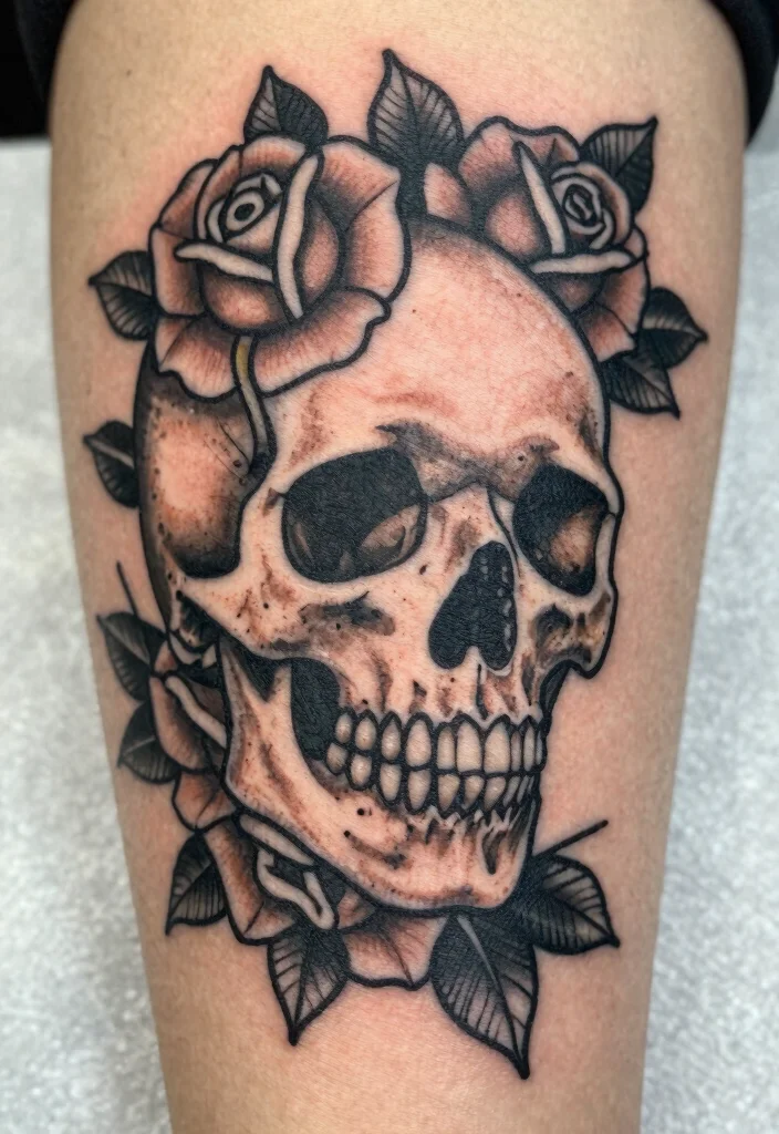 16 Black and White Traditional Tattoo Flash Ideas Classic Style 56 16 Black and White Traditional Tattoo Flash Ideas Classic Style 6. Skull 0