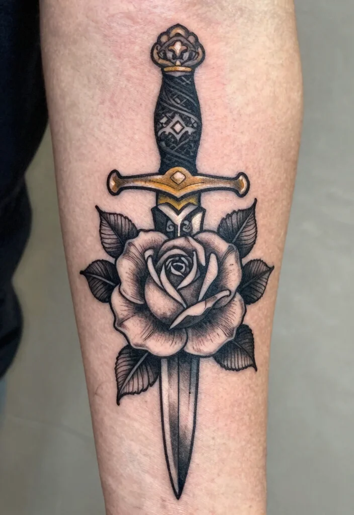 16 Black and White Traditional Tattoo Flash Ideas Classic Style 67 16 Black and White Traditional Tattoo Flash Ideas Classic Style 7. Dagger 0