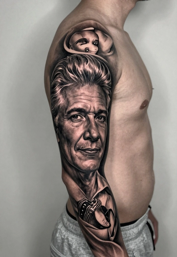 16 Full Hand Sleeve Tattoo Ideas for Men Bold and Detailed 10. Portraiture 0