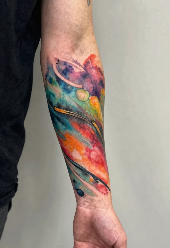 16 Full Hand Sleeve Tattoo Ideas for Men Bold and Detailed 15. Watercolor Style 0
