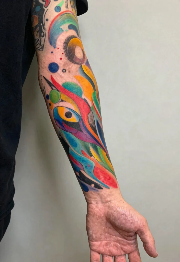 16 Full Hand Sleeve Tattoo Ideas for Men Bold and Detailed 4. Abstract Art 0