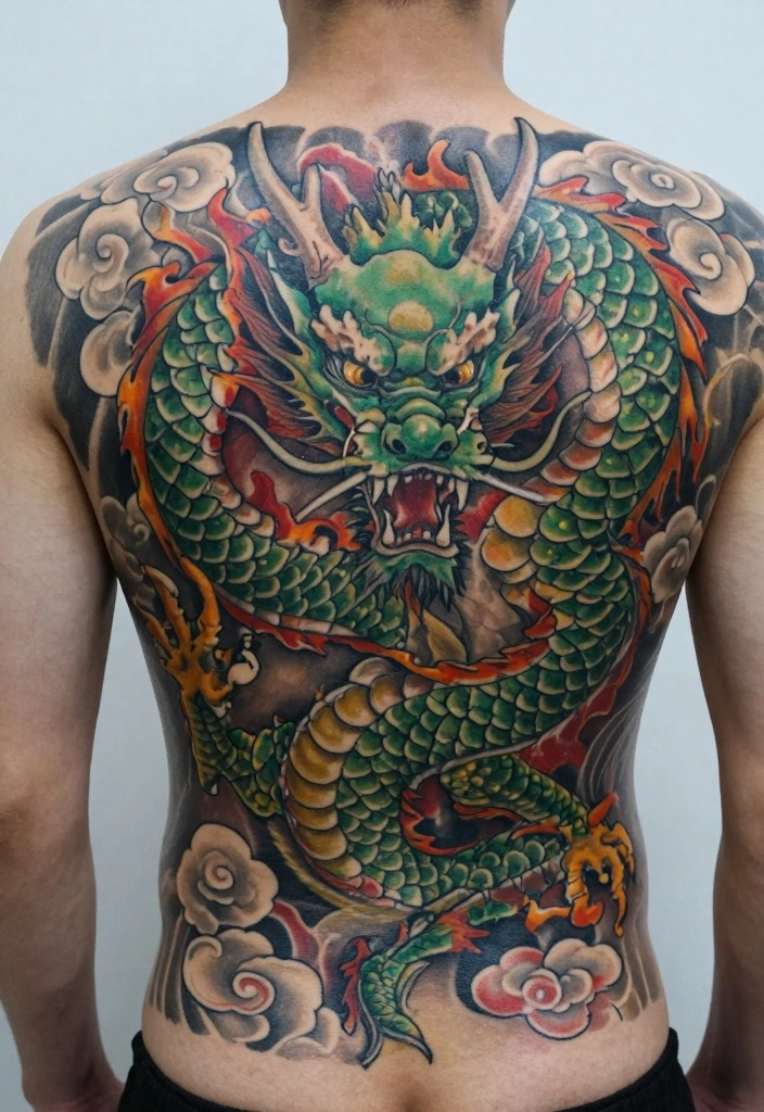 16 Male Back Tattoo Ideas Powerful Masculine and Artistic 1. The Majestic Dragon 0