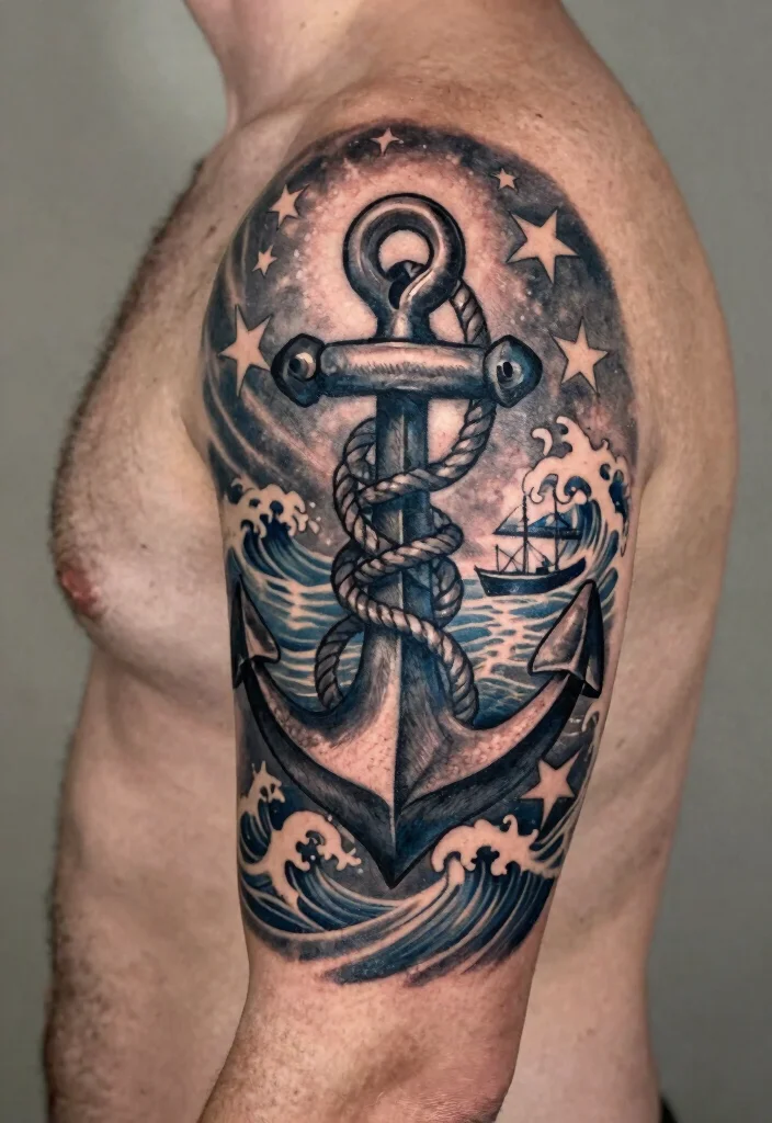 16 Male Back Tattoo Ideas Powerful Masculine and Artistic 10. The Nautical Theme 0