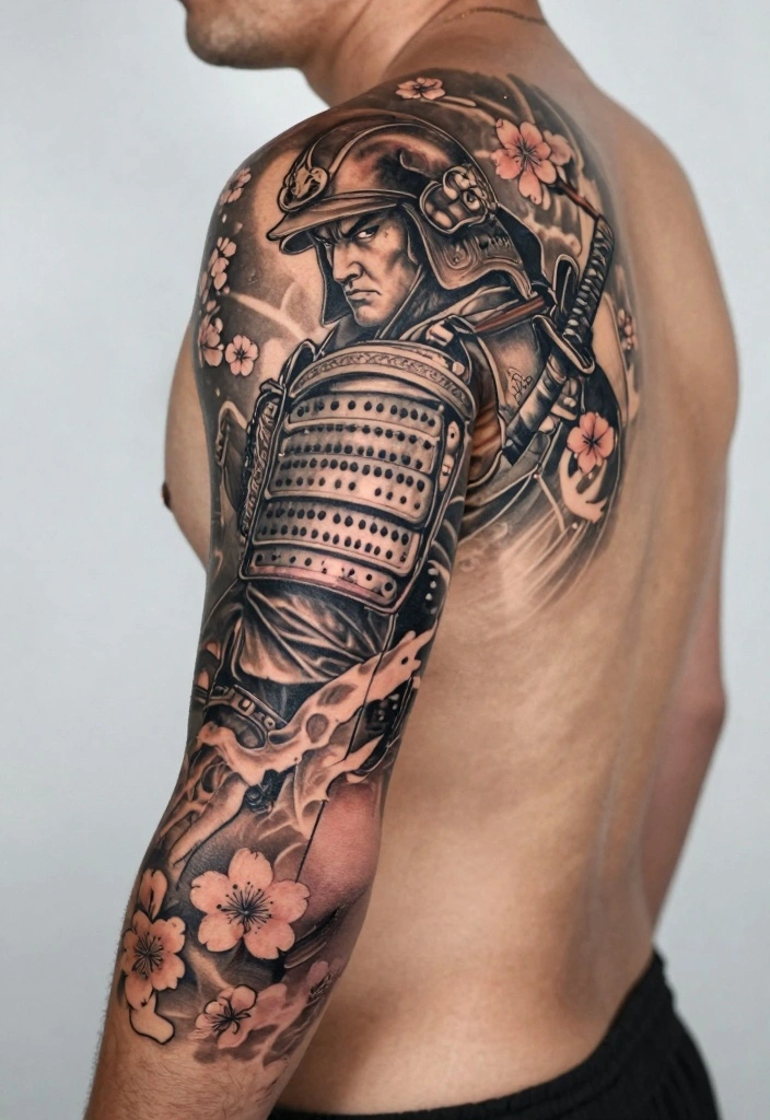 16 Male Back Tattoo Ideas Powerful Masculine and Artistic 15. The Samurai Warrior 0