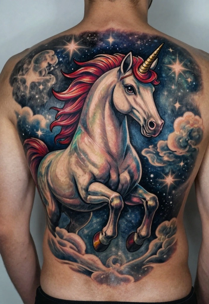 16 Male Back Tattoo Ideas Powerful Masculine and Artistic 7. The Mythical Creature 0