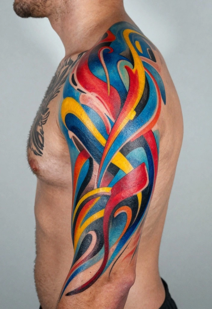 16 Male Back Tattoo Ideas Powerful Masculine and Artistic 9. The Abstract Art 0