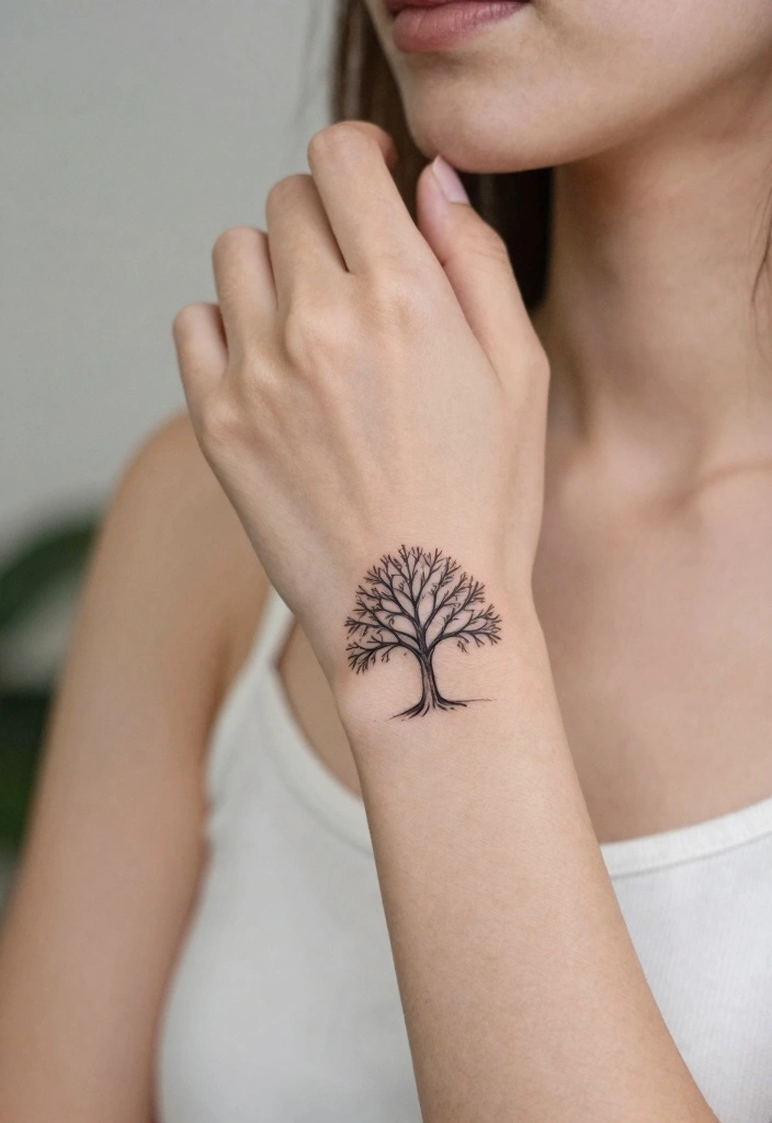 16 Small Wrist Tattoo Ideas for Women Minimal and Stylish 13. Tiny Trees 0