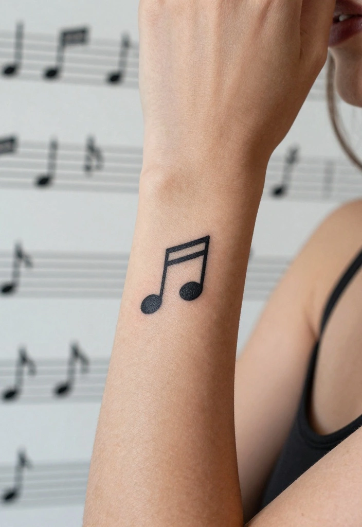 16 Small Wrist Tattoo Ideas for Women Minimal and Stylish 15. Simple Music Note 0