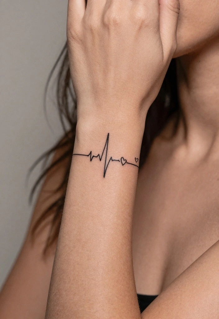 16 Small Wrist Tattoo Ideas for Women Minimal and Stylish 3. Delicate Heartbeat 0