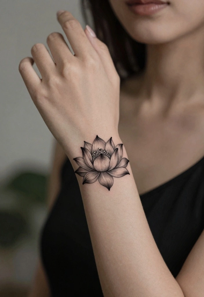16 Small Wrist Tattoo Ideas for Women Minimal and Stylish 9. Lotus Flower 0