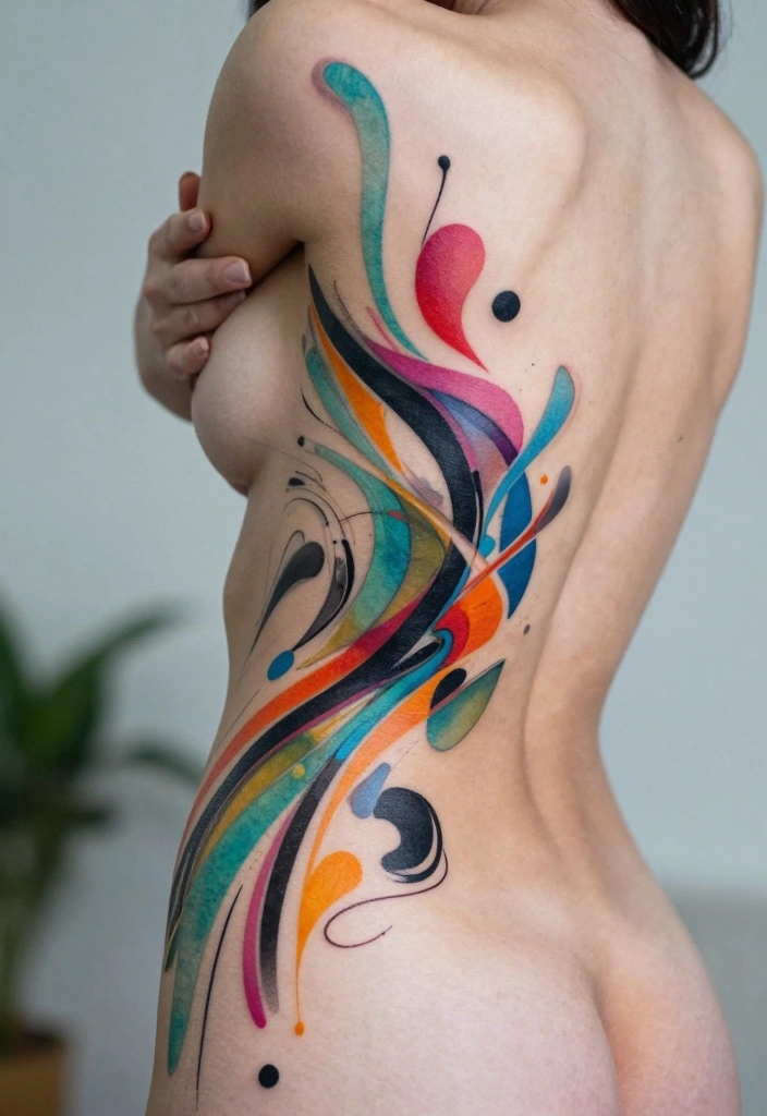 16 Unique Spine Tattoo Ideas for Women You Will Not See Everywhere 100 16 Unique Spine Tattoo Ideas for Women You Will Not See Everywhere 10. Abstract Art 0