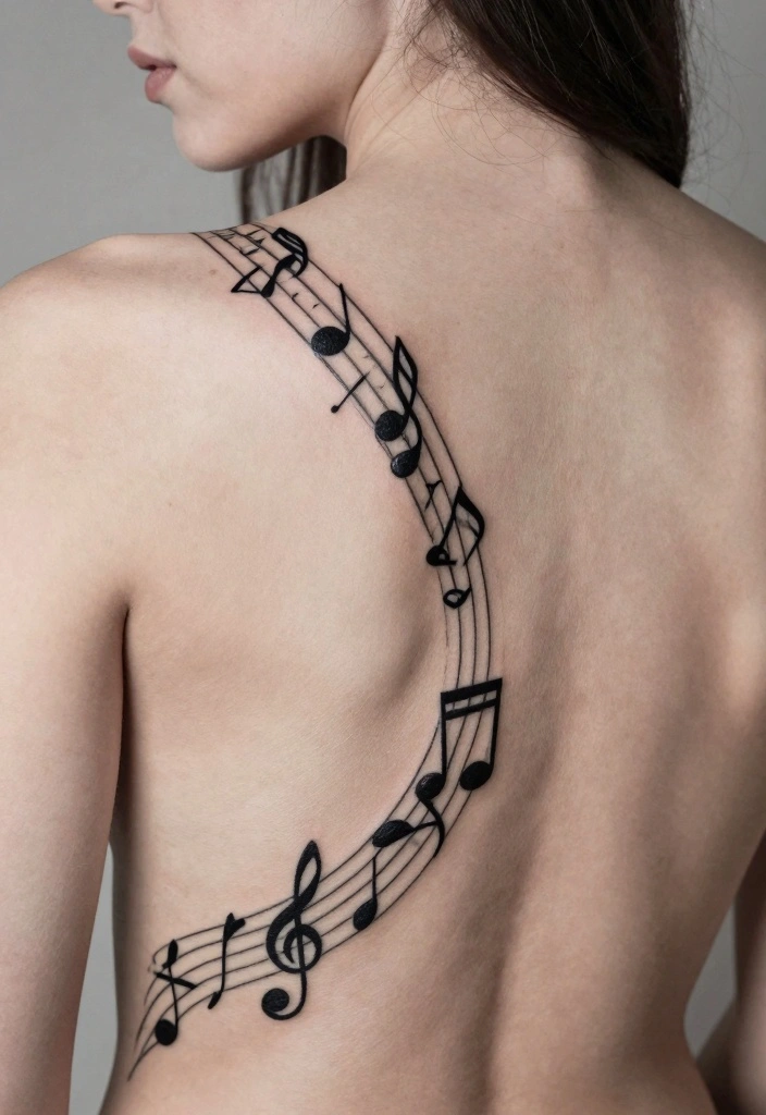 16 Unique Spine Tattoo Ideas for Women You Will Not See Everywhere 144 16 Unique Spine Tattoo Ideas for Women You Will Not See Everywhere 14. Music Inspired Tattoos 0
