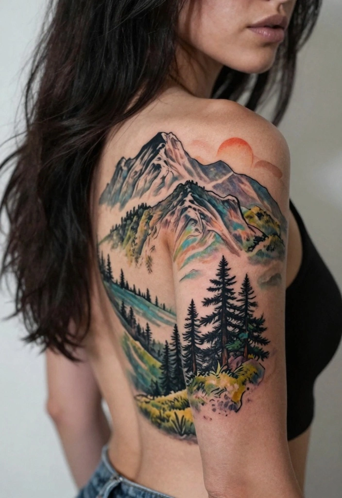 16 Unique Spine Tattoo Ideas for Women You Will Not See Everywhere 155 16 Unique Spine Tattoo Ideas for Women You Will Not See Everywhere 15. Nature Landscape 0