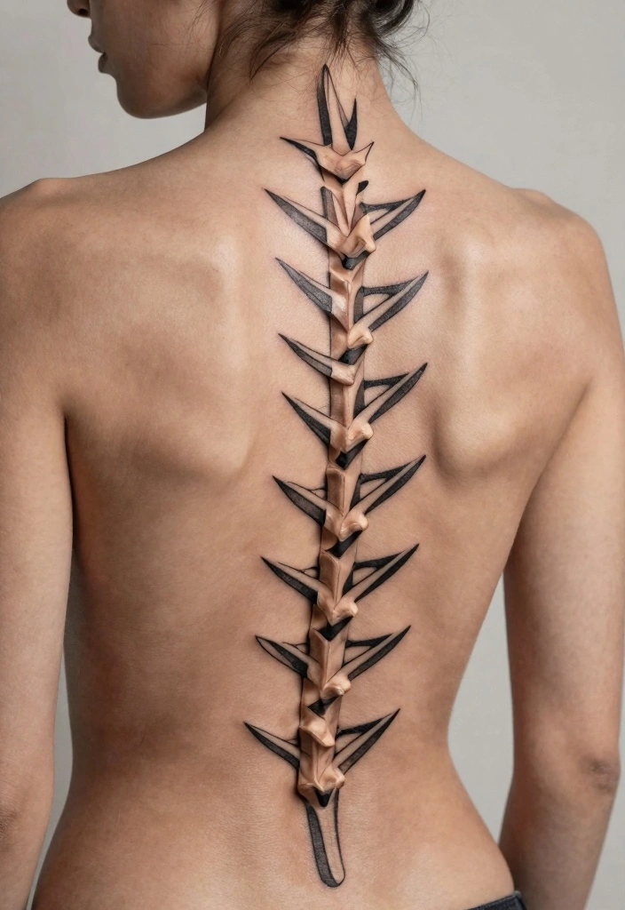 16 Unique Spine Tattoo Ideas for Women You Will Not See Everywhere 12 16 Unique Spine Tattoo Ideas for Women You Will Not See Everywhere 2. Geometric Patterns 0