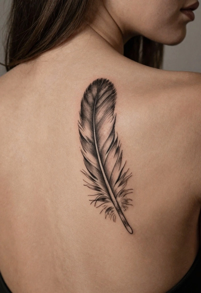 16 Unique Spine Tattoo Ideas for Women You Will Not See Everywhere 67 16 Unique Spine Tattoo Ideas for Women You Will Not See Everywhere 7. Feather Accents 0