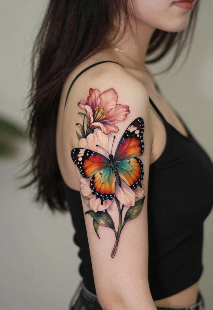 16 Upper Arm Half Sleeve Tattoo Ideas for Women Stylish Flow 56 16 Upper Arm Half Sleeve Tattoo Ideas for Women Stylish Flow 6. Butterfly Kisses 0