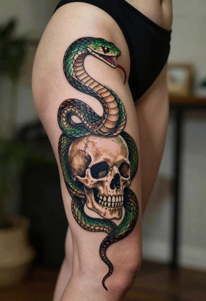 18 American Traditional Tattoo Flash Ideas Bold and Timeless 34 18 American Traditional Tattoo Flash Ideas Bold and Timeless 4. Snake and Skull 0