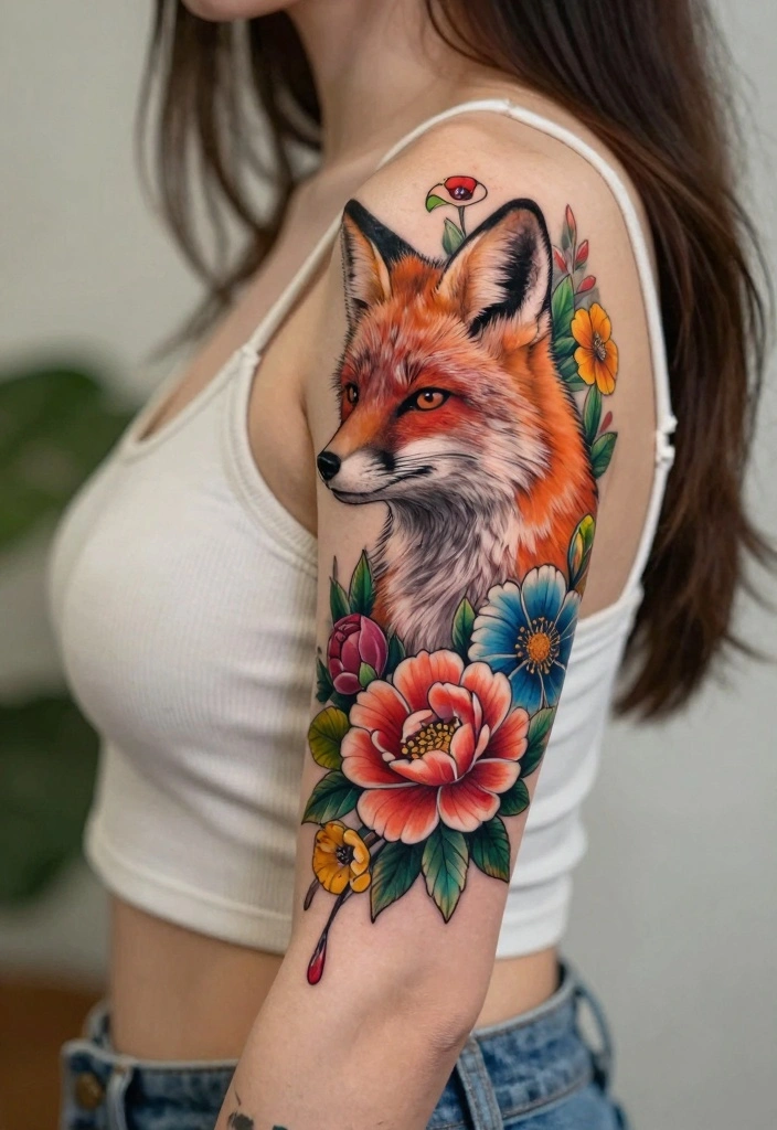 18 American Traditional Tattoo Flash Ideas Bold and Timeless 56 18 American Traditional Tattoo Flash Ideas Bold and Timeless 6. Fox in a Floral Design 0
