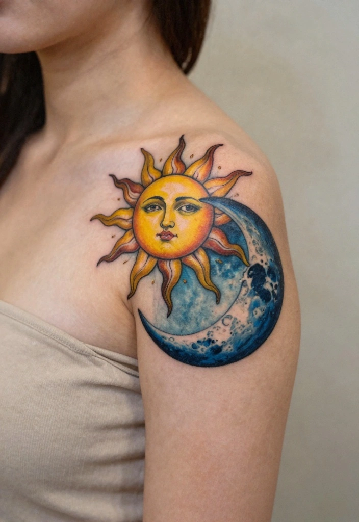 18 American Traditional Tattoo Flash Ideas Bold and Timeless 67 18 American Traditional Tattoo Flash Ideas Bold and Timeless 7. Sun and Moon 0