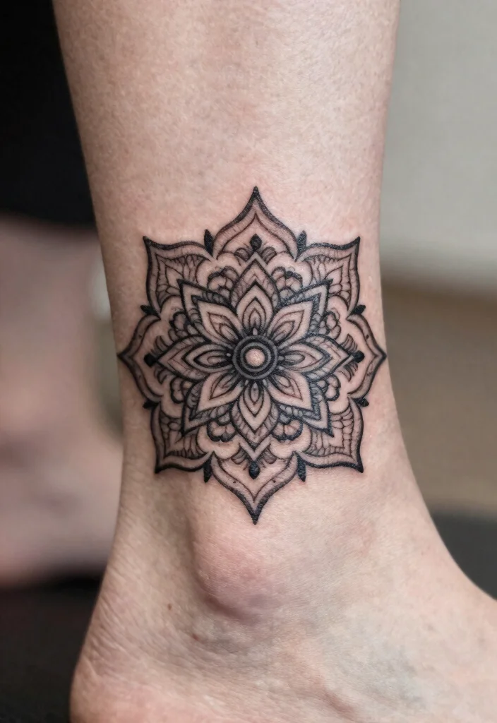 18 Mandala Tattoo Design Ideas From Simple to Detailed 111 18 Mandala Tattoo Design Ideas From Simple to Detailed 11. Mandala Ankle Tattoos 0