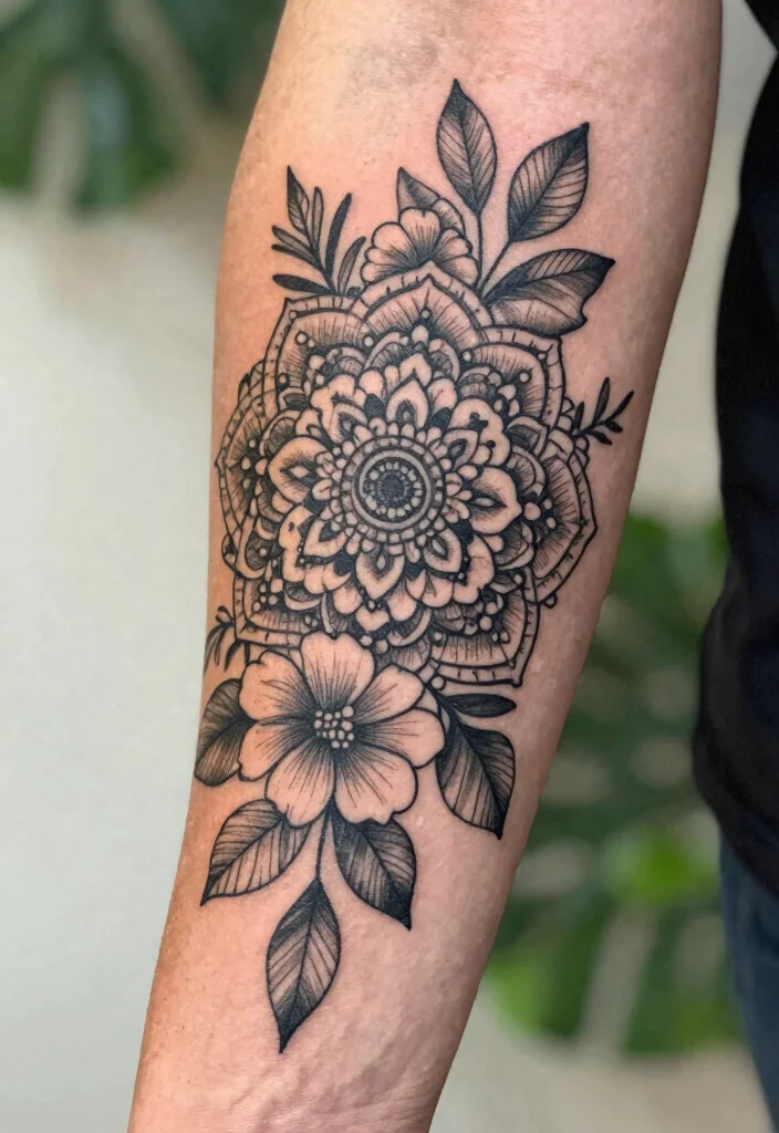 18 Mandala Tattoo Design Ideas From Simple to Detailed 155 18 Mandala Tattoo Design Ideas From Simple to Detailed 15. Mandala Tattoos with Nature Elements 0