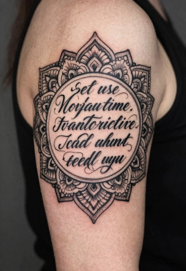 18 Mandala Tattoo Design Ideas From Simple to Detailed 177 18 Mandala Tattoo Design Ideas From Simple to Detailed 17. Mandala Tattoos with Quotes 0